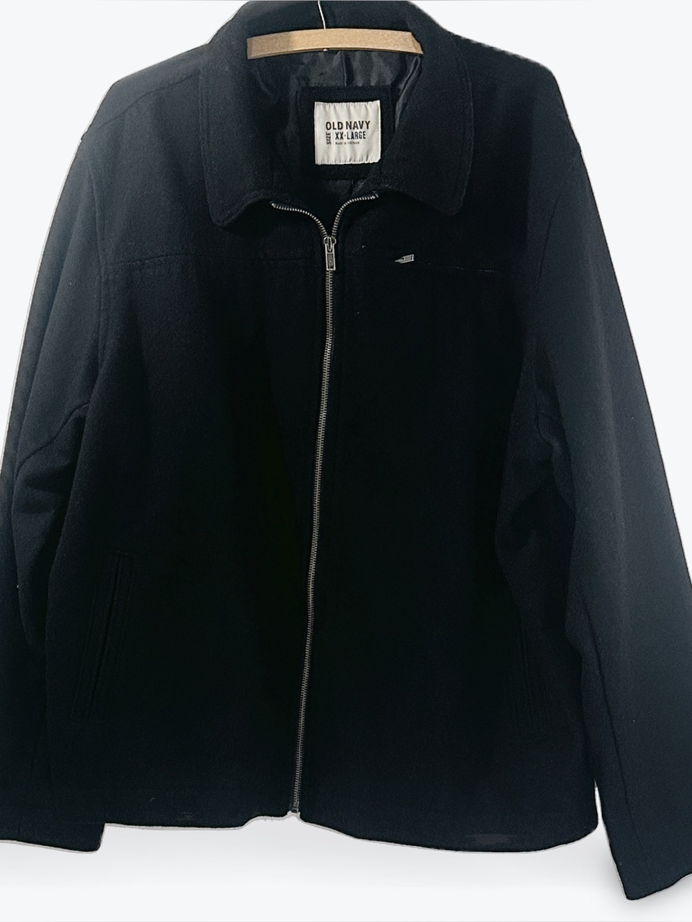 Old Navy Black Full-Zip Collared Bomber Jacket Men's XXL